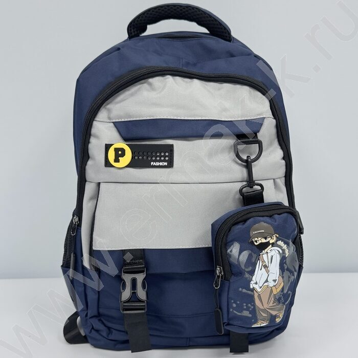 Ранец с кошельком 46*31*17см. /синий | Фото 1