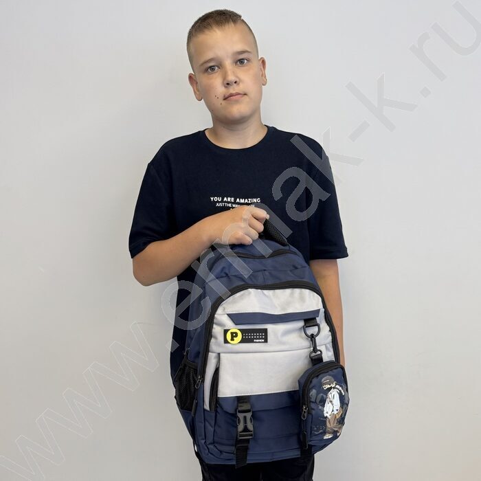 Ранец с кошельком 46*31*17см. /синий | Фото 7