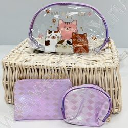 Набор кошельков 3шт. "Коты" 25*16*6см., 18*12см, 14*10*4см. PVC | Фото 3