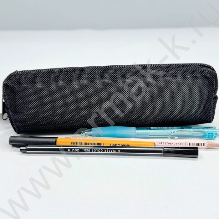 Пенал-косметичка /сетка /20*4*6см. /черный, полиэстер | Фото 1