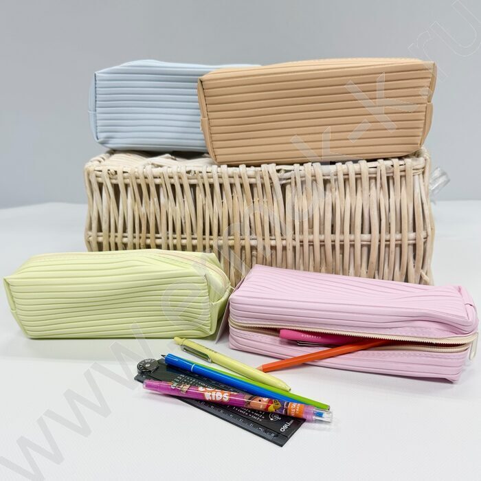 Пенал-косметичка "Ribbed pastel" /21*8*6см. /ассорти, полиэстер | Фото 6