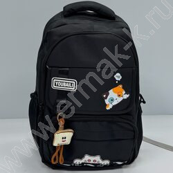 Ранец  с котенком  46*31*14см.  /черный, полиэстр | Фото 1