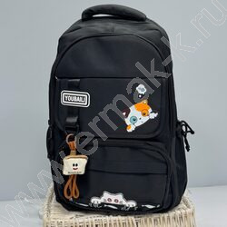 Ранец  с котенком  46*31*14см.  /черный, полиэстр | Фото 5