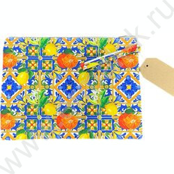 Сумка пляжная шопер 57*37см. "Цитрусы" /ручки - канат + косметичка 29*21см. | Фото 2