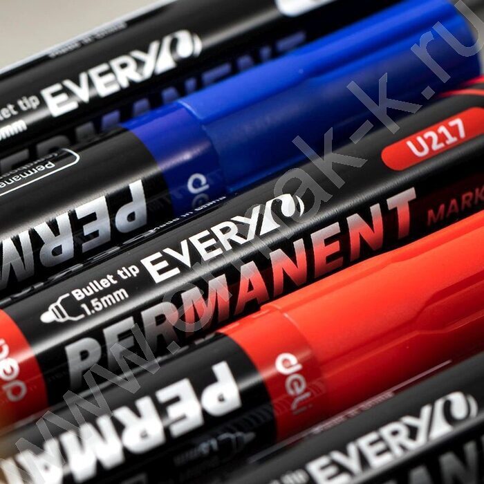 Маркер перм. /красный/ 1,5мм круг Everyu | Фото 4