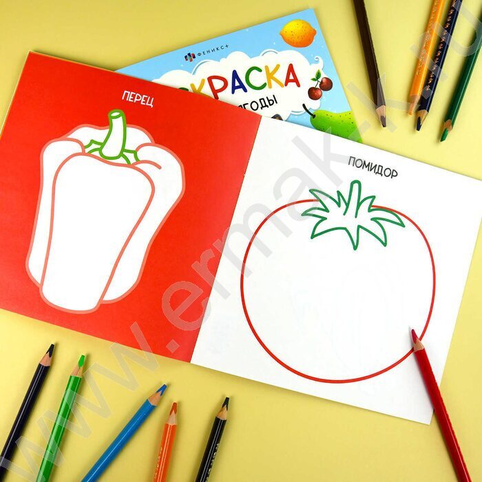 Раскраска 215*215 Первая раскраска малыша.Овощи | Фото 4