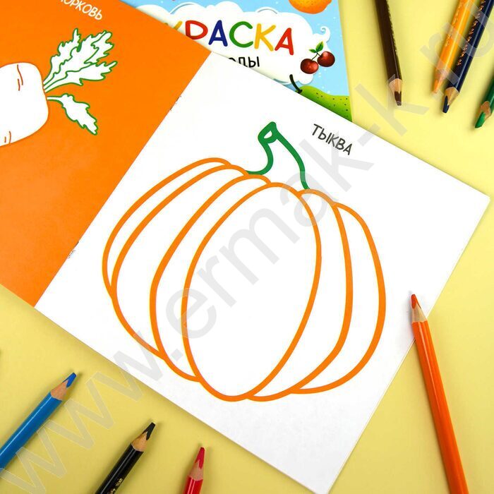 Раскраска 215*215 Первая раскраска малыша.Овощи | Фото 5