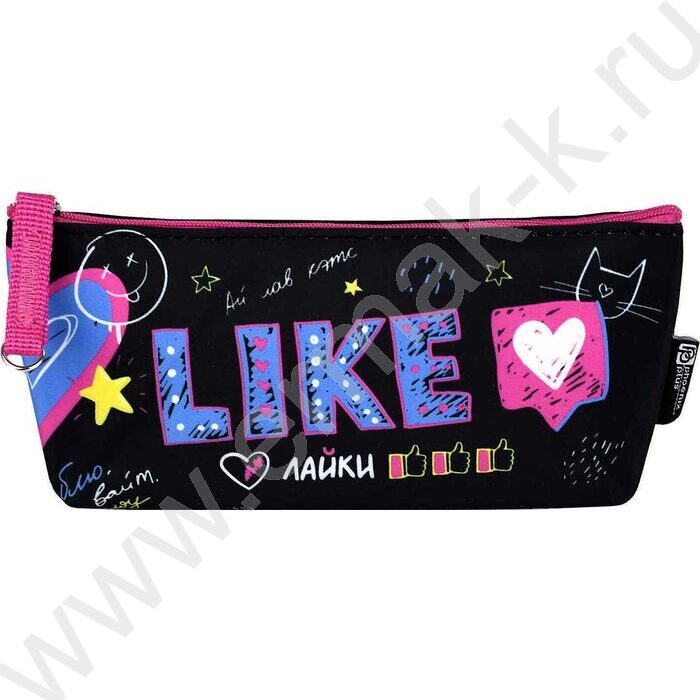 Пенал школьный микрофибра на ПВХ-основе молния "Лайк" | Фото 2