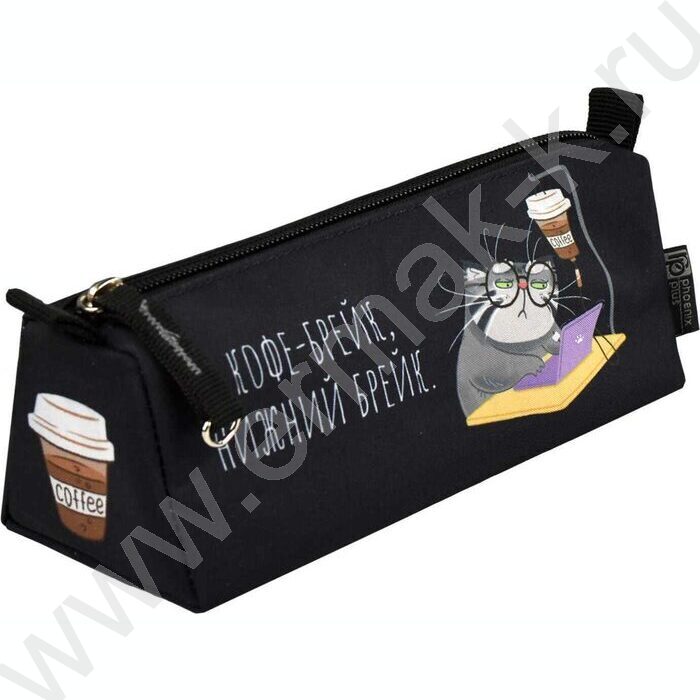 Пенал школьный полиэстер молния "Серый кот" | Фото 1