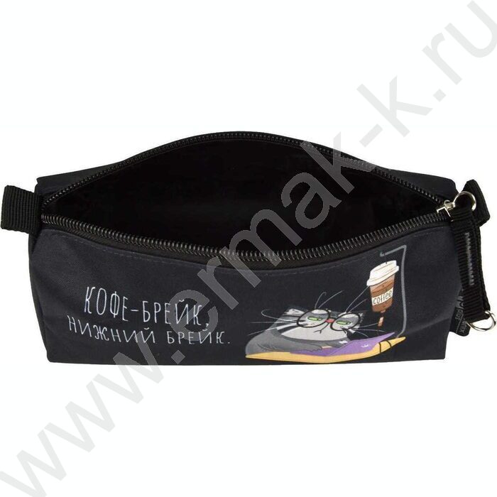 Пенал школьный полиэстер молния "Серый кот" | Фото 4