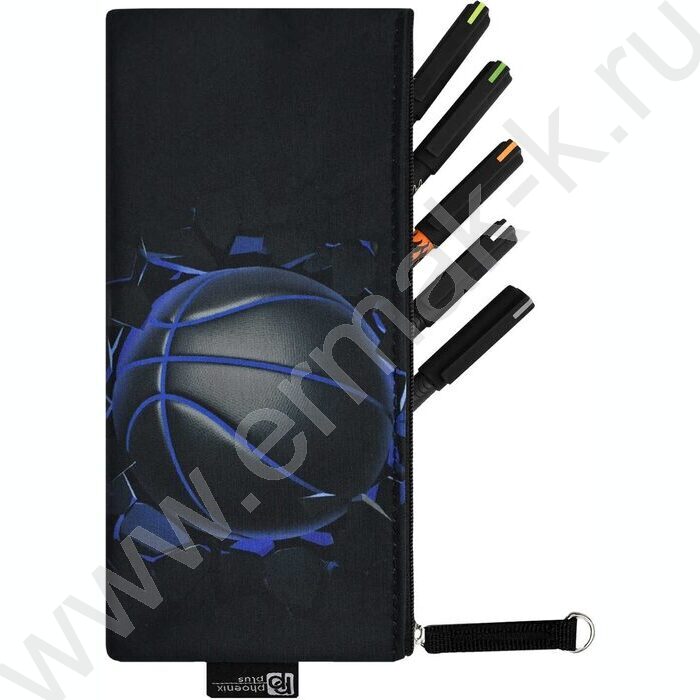 Пенал школьный микрофибра на ПВХ-основе молния "Баскетбольный мяч" | Фото 4