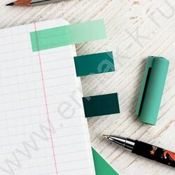 Стикеры-закладки пластиковые 12*45мм /бирюзовый 6цв*25шт Кот | Фото 5