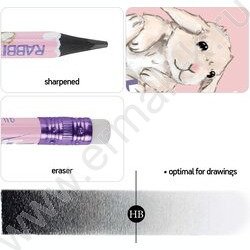 Карандаш пластиковый  с ластиком  HB Kids Color. Кролик | Фото 2