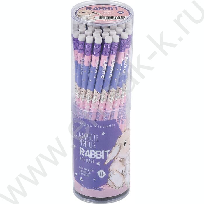 Карандаш пластиковый  с ластиком  HB Kids Color. Кролик | Фото 4
