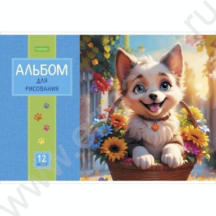 Альбом д/рисования 12л "Пушистые мордочки" ассорти | Фото 1