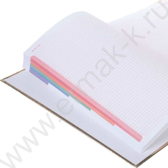 Бизнес-блокнот  80л А4 5-цв.блок/Бумвинил METALLIC тиснение CROCO Золото | Фото 4