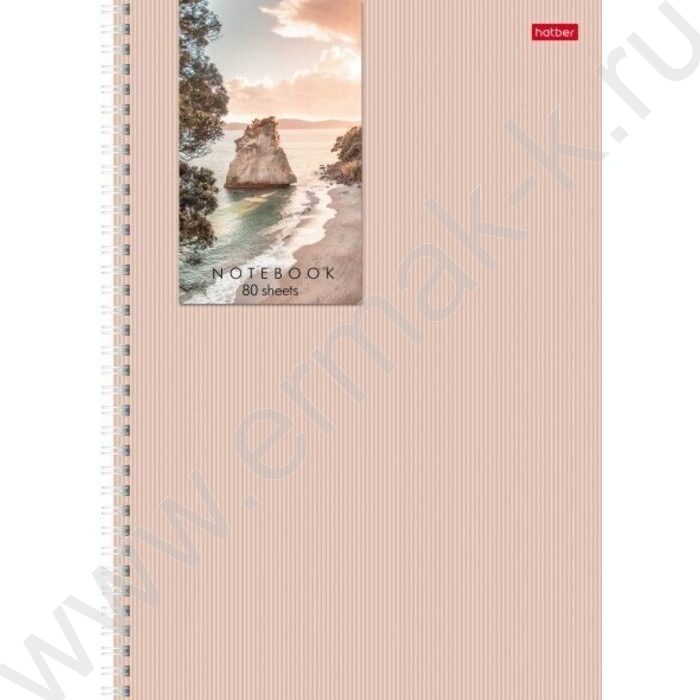 Тетрадь  80л А4 клетка /спираль /многоцветный срез/перфорация на отрыв/ "Прикосновение к природе | Фото 1