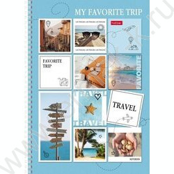 Тетрадь  80л А4 клетка /спираль /многоцветный срез/перфорация на отрыв/ "TRAVEL" | Фото 1