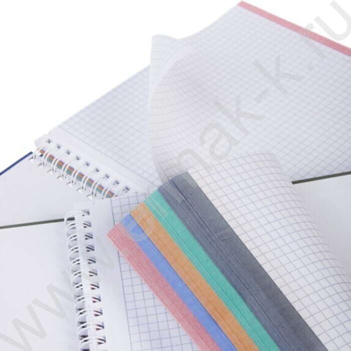 Тетрадь 120л А4 клетка/спираль/тв.обл. "Color Line" /многоцветный срез, ламинация Soft-touch | Фото 4