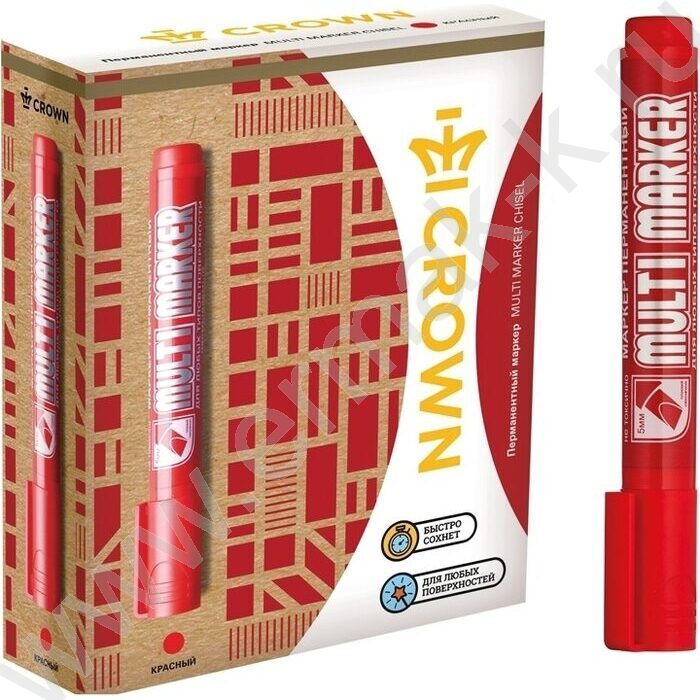Маркер перм. /красный/ 5мм косой "Multi Marker Chisel"    | Фото 2