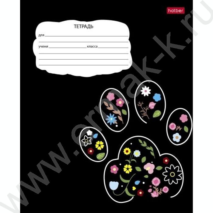 Тетрадь  18л клетка "Цветущие зверушки" 5видов | Фото 3