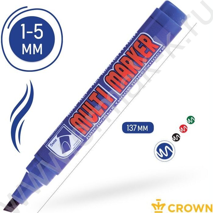 Маркер перм. /синий/ 5мм косой "Multi Marker Chisel"     | Фото 3