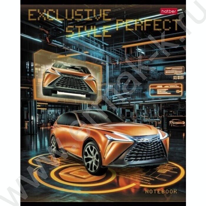 Тетрадь  40л клетка/пластик обл. "Exclusive car" | Фото 3