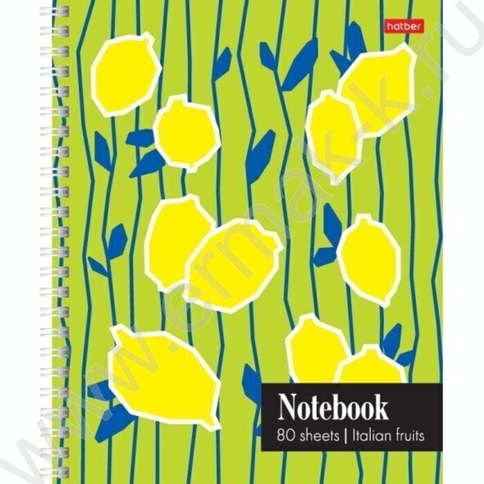 Тетрадь  80л клетка/спираль "Italian fruits" ассорти | Фото 2