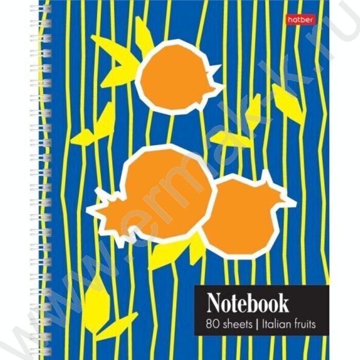 Тетрадь  80л клетка/спираль "Italian fruits" ассорти | Фото 4