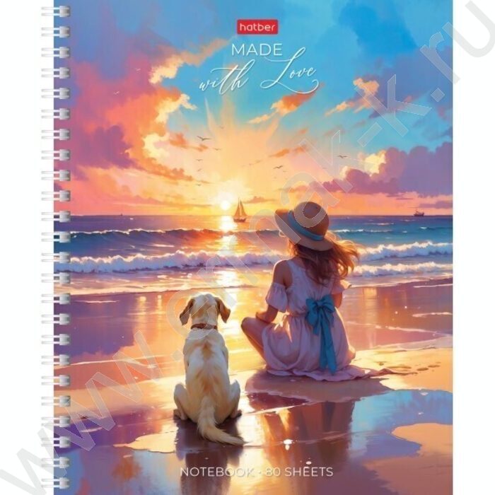 Тетрадь  80л линейка/спираль "В хорошей компании" /ламинация Soft-touch/ ассорти | Фото 1
