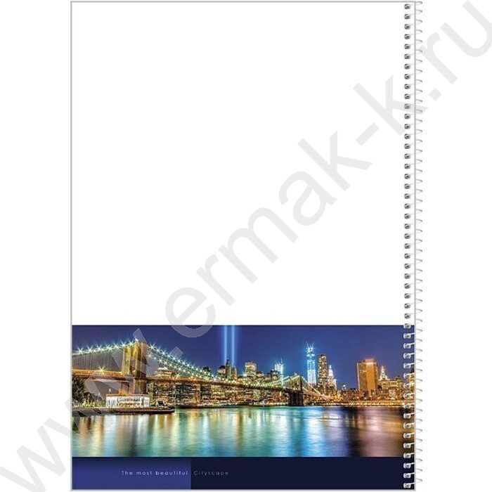 Тетрадь 100л А4 клетка/спираль-перфорация/карман "CityScape" / УФ-лак/ | Фото 4