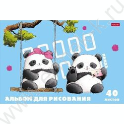 Альбом д/рисования 40л "Плюшевые панды" ассорти | Фото 1