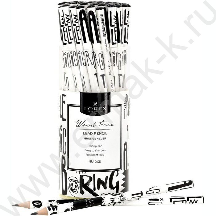 Карандаш пластиковый  HB Wood free Grunge 4ever /трехгранный /заточенный /туба | Фото 4