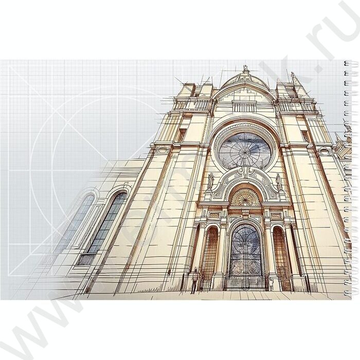 Альбом д/черчения-спираль 40л "Архитектура в чертежах" | Фото 3