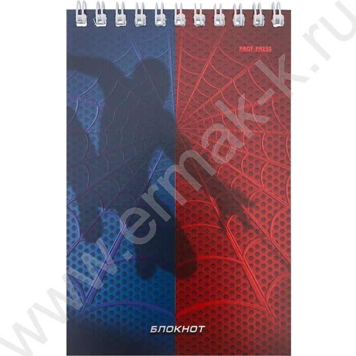 Блокнот  40л А6 спираль "Спайдер синий" ассорти | Фото 2