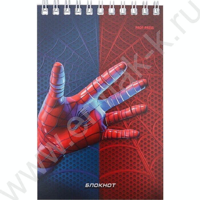 Блокнот  40л А6 спираль "Спайдер синий" ассорти | Фото 3