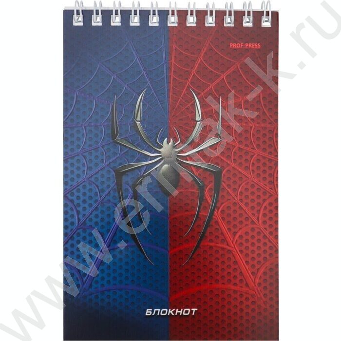 Блокнот  40л А6 спираль "Спайдер синий" ассорти | Фото 4