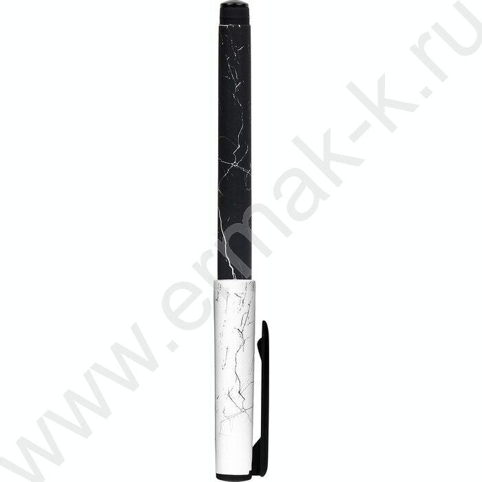 Ручка шар B&W.MARBLE 0,7мм синяя /черно-бел.кругл. корп. ultra-soft touch, резиновый держатель | Фото 3
