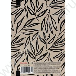 Зап. книжка  72л А5 тв.обл. "Черные листья на светлом" /мат лам,резинка,блок в точку/ | Фото 4