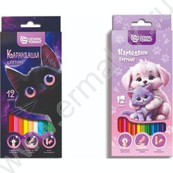 Карандаши  24цв Микс для девочек /шестигранные /корп. дерев. /карт. коробка, европодвес | Фото 1