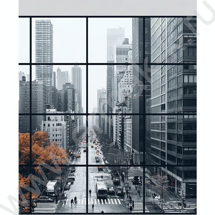 Тетрадь  80л клетка/кольца "Вид на мегаполис" /глянец/лён | Фото 5