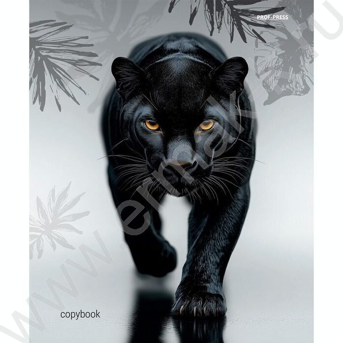 Тетрадь  80л клетка/кольца "Грациозная пантера-2" /глянец/лён | Фото 2