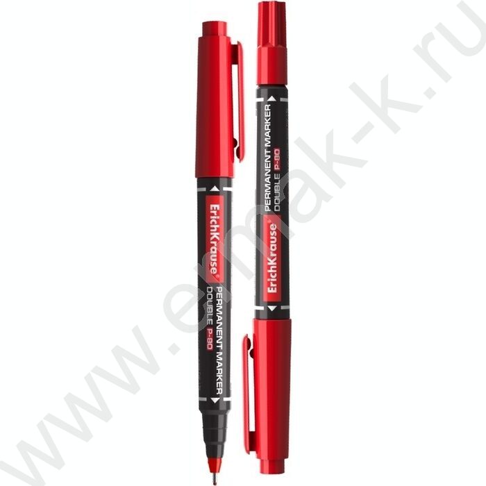 Маркер перм. CD,DVD, OHP пленка /красный/ 1,5мм круг P-80 /двухсторонний | Фото 1