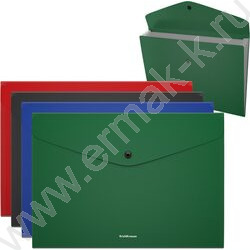Папка-конверт на кнопке А4 Matt Classic, с 4 отделениями /ассорти | Фото 1