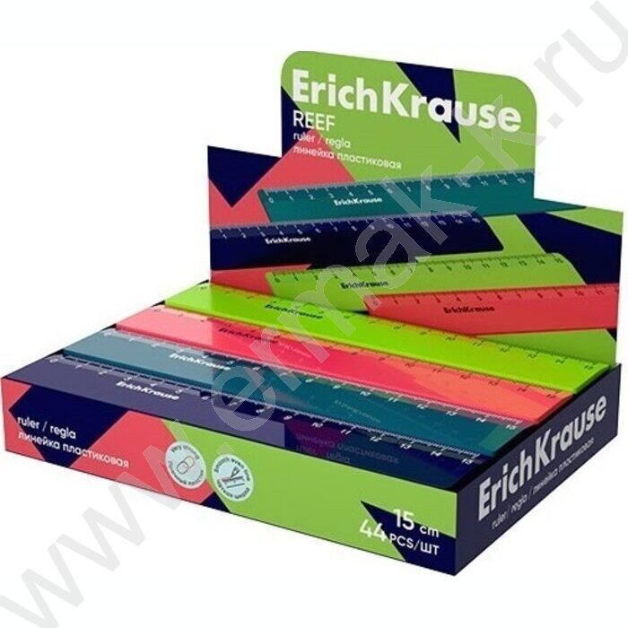 Линейка пл 15см Reef, непрозрачная /ассорти /коробка-дисплей | Фото 2