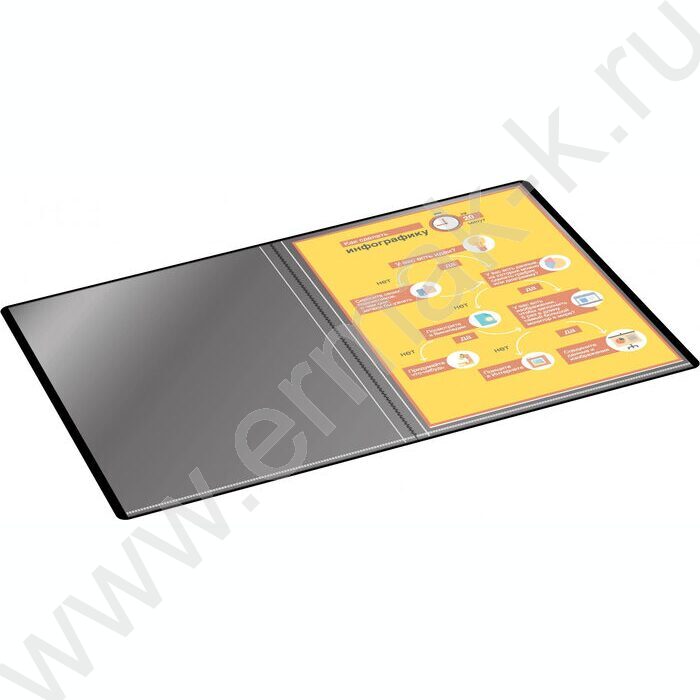 Папка  10 файлов черная /пластик 0.5мм | Фото 4