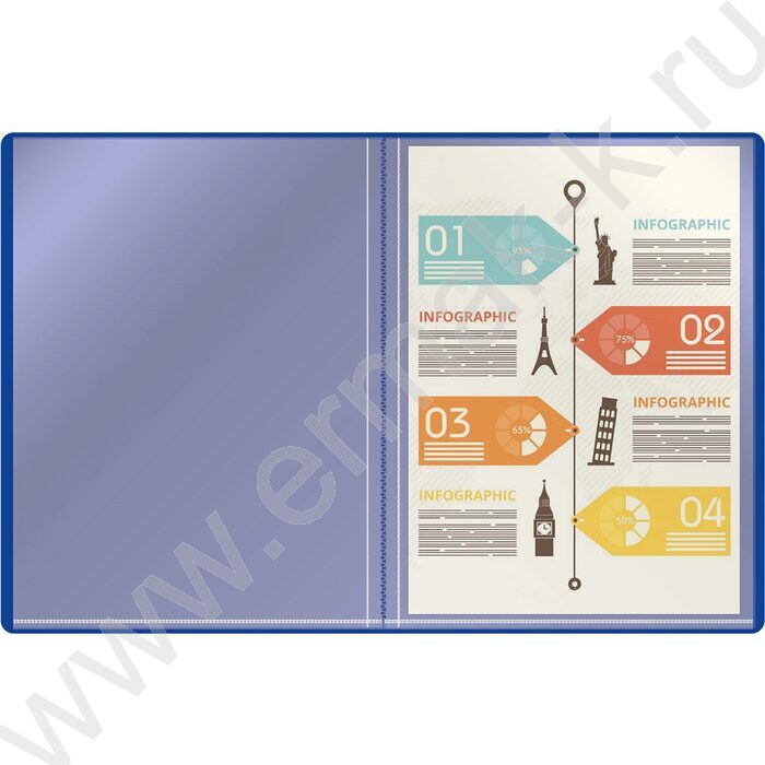 Папка  10 файлов синяя /пластик 0.5мм | Фото 2