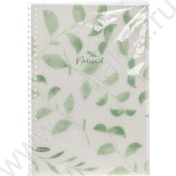 Тетрадь  80л 175*250 клетка/спираль/пл.обл./тониров.блок "NATURAL LEAVES" | Фото 4