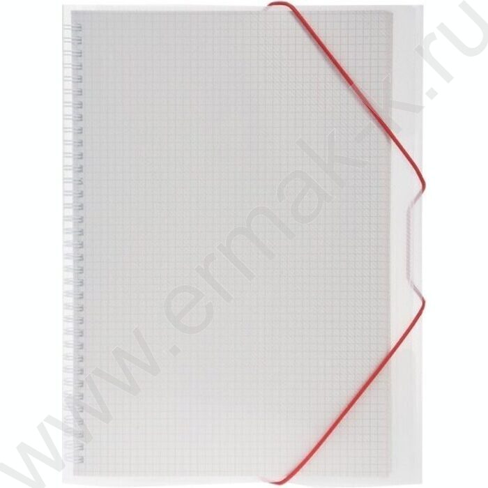 Тетрадь-папка  80л А4 клетка/спираль с клапанами на резинке/пл.обл. "Белая" | Фото 2