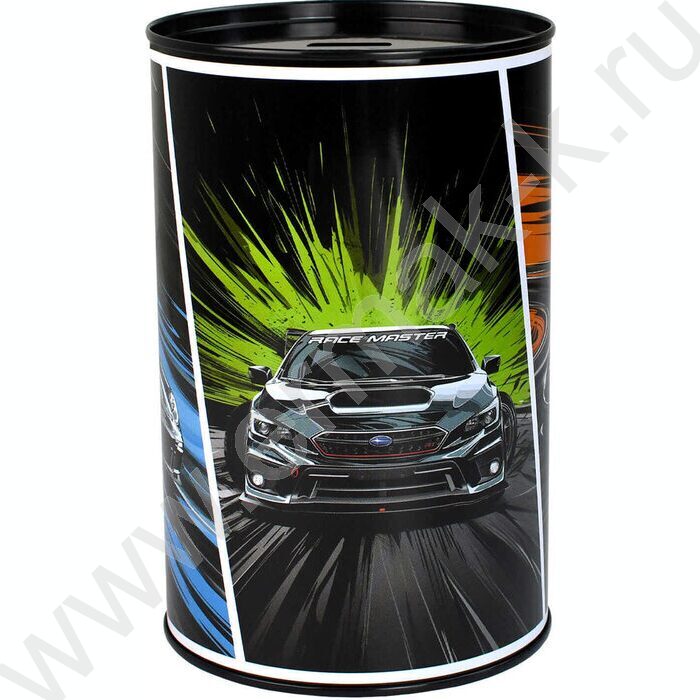 Копилка металлическая Неоновые тачки | Фото 1